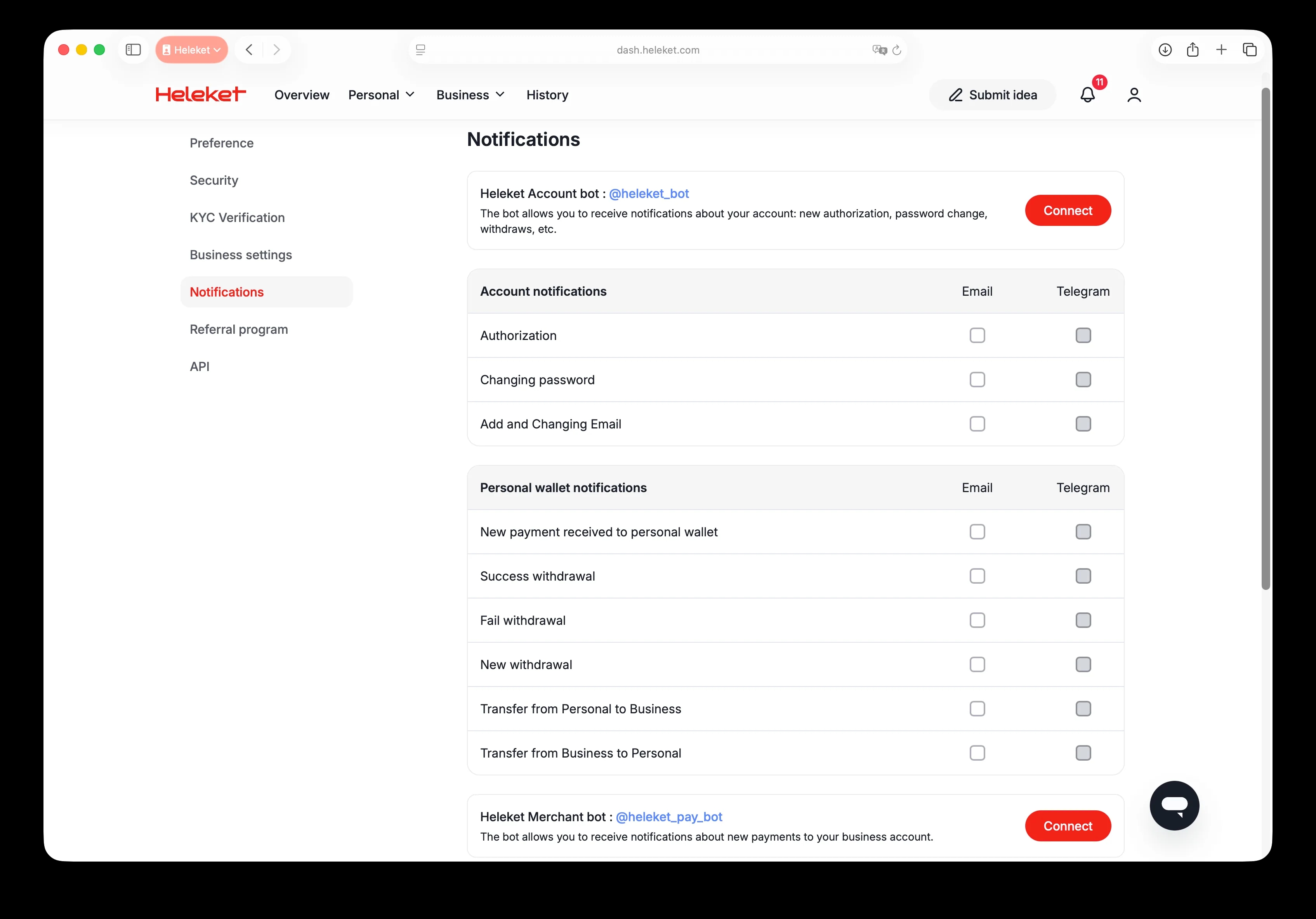 Notification Settings