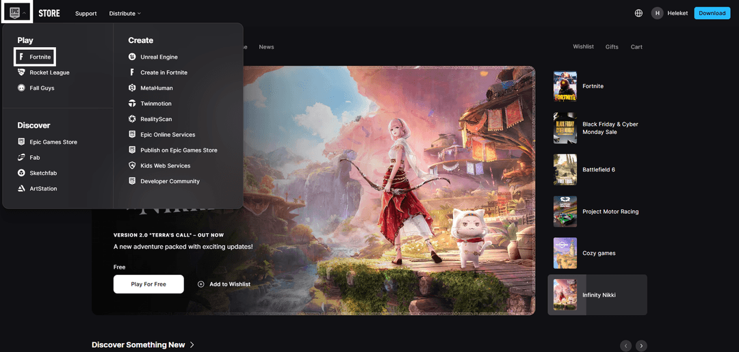 Epic Games тіркелуі