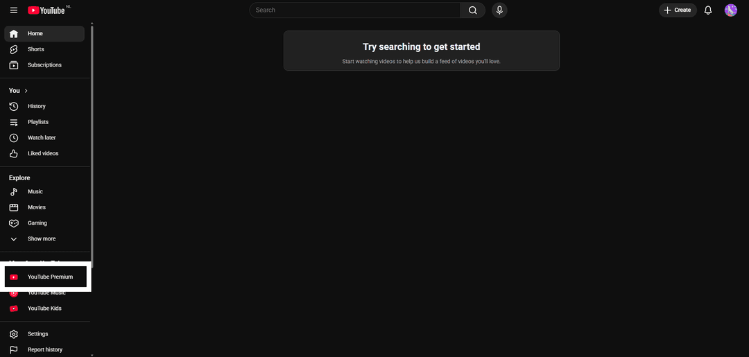 YouTube bosh sahifasi