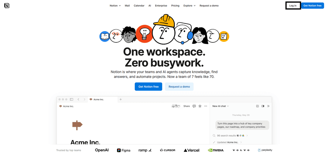 Головна сторінка Notion