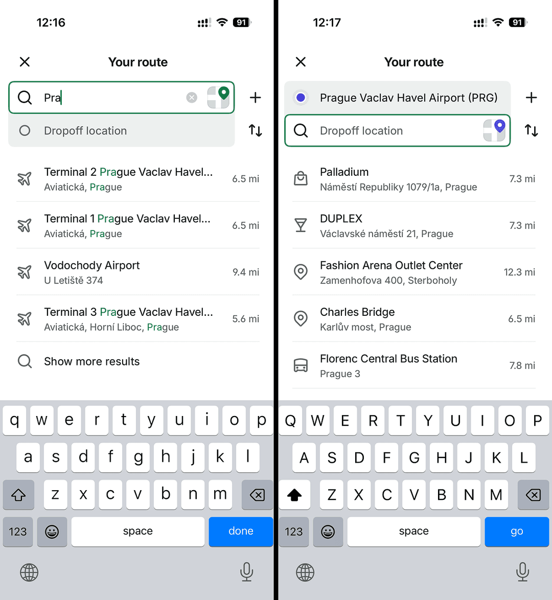 Bolt выбор маршрута
