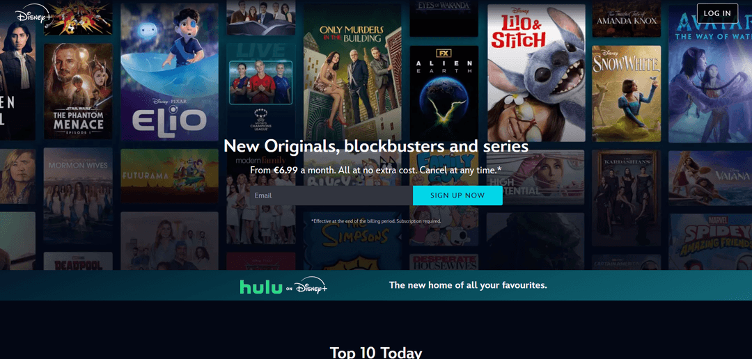 Головна сторінка Disney+