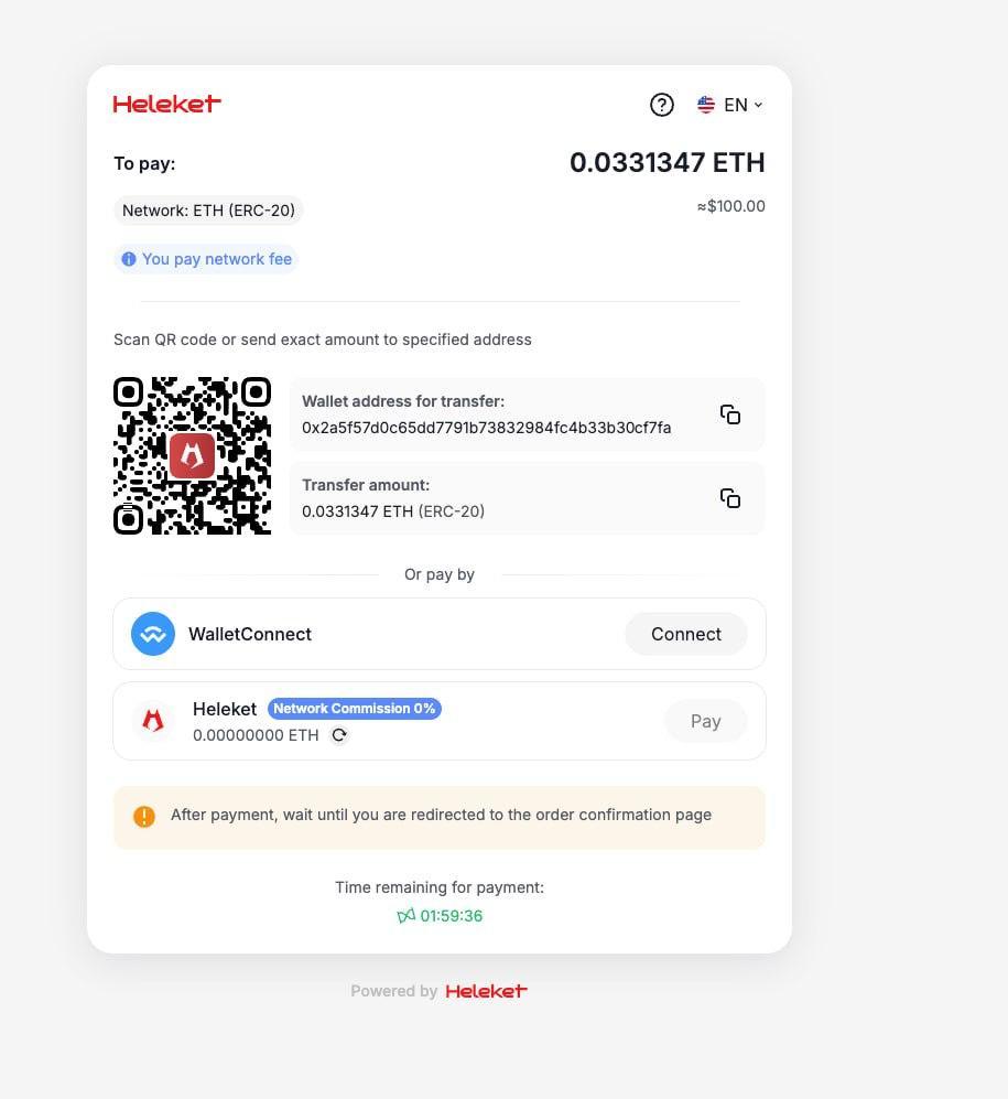 Heleket payment interface